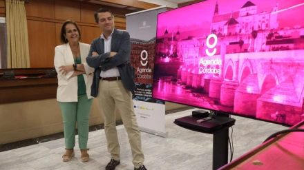 José María Bellido y Blanca Torrent durante el balance