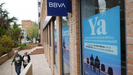 Sucursal del BBVA de la avenida de Burgos, en Madrid