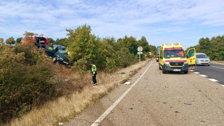 Lugar del accidente en Fonfría en la N-122