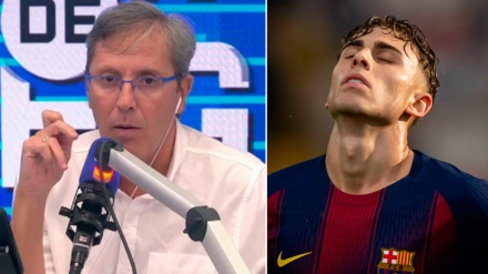 Paco González, director de Tiempo de Juego; y Fermín López, jugador del Barcelona