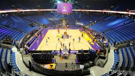 Imagen del pabellón en el que habitualmente disputa sus partidos el Maccabi de Tel Aviv.