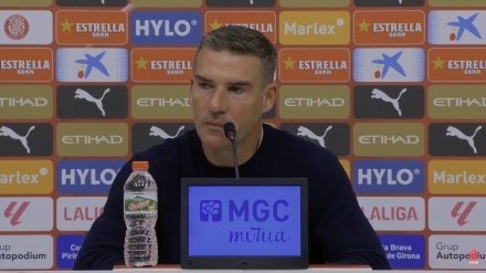 Luis Carrión, en rueda de prensa tras el empate en Montilivi