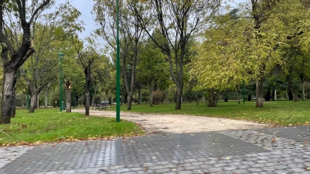 Un parque de Córdoba en un día de lluvia