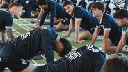 Imagen del Huesca en el entrenamiento