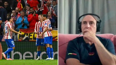 Los jugadores del Atlético de Madrid y Maldini