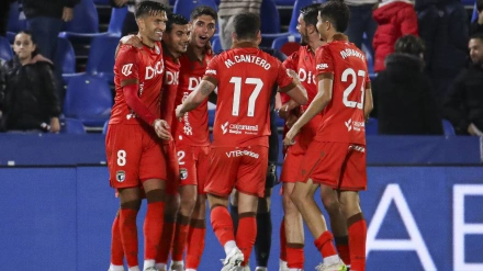 Los jugadores del Burgos