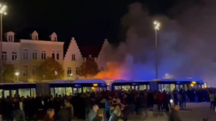 Un incendio en un autobús que transportaba a aficionados del Barça al partido contra el Brujas marcó la previa del partido