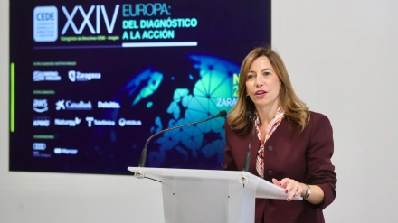 La alcaldesa, Natalia Chueca, durante la presentación del Congreso CEDE