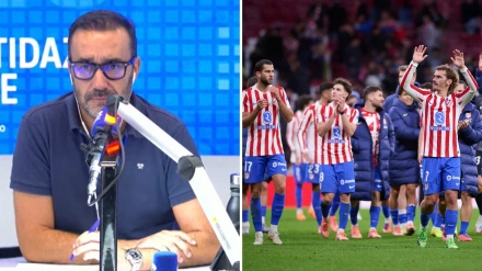 Juanma Castaño y los jugadores del Atético