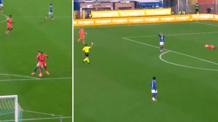 Morata pide ser cambiado para no ser expulsado después de haber visto la amarilla por un empujón sobre Yerry Mina