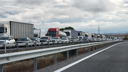 Retención en la A-62 en Burgos