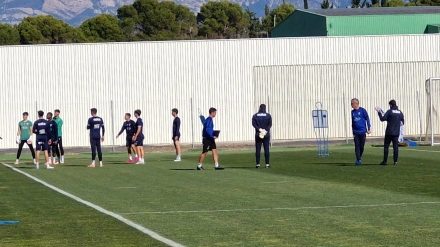 Imagen del primer entrenamiento de Bolo