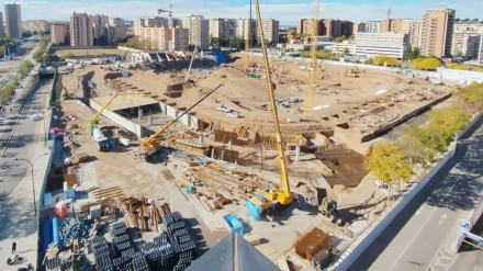 Las obras del estadio Ibercaja Romareda avanzan según los plazos previstos
