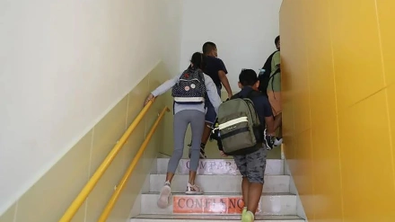 Un grupo de alumnos en una escuela de Primaria de Barcelona