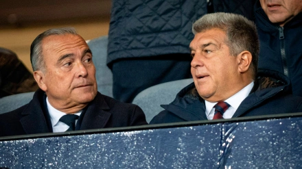 Rafa Yuste y Joan Laporta, vicepresidente y presidente del FC Barcelona, respectivamente
