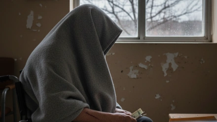 Una persona irreconocible que ha sufrido un accidente laboral y que ahora tiene que vivir en una residencia con una pensión escasa