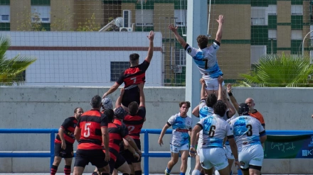 Jugadores del Rugby Tartessos durante un encuentro esta temporada