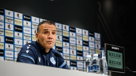 Sergio Francisco en la rueda de prensa previa al Osasuna - Real Sociedad