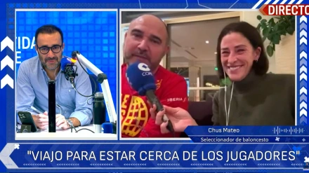 Chus Mateo, entrevistado por Juanma Castaño y Pilar Casado tras debutar como seleccionador de baloncesto