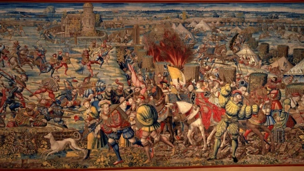 Tapiz sobre la Batalla de Pavia en 1525.