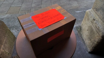 Caja de cartón en el Feira Vella