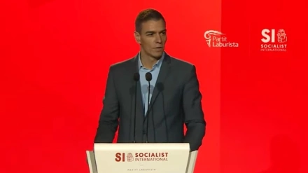 El presidente del Gobierno, Pedro Sánchez, interviene en el Consejo de la Internacional Socialista en Malta