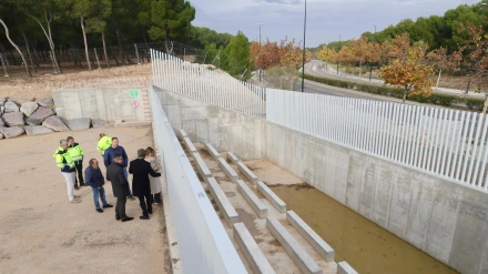 Visita de la alcaldesa a la infraestructura frente a las tormentas
