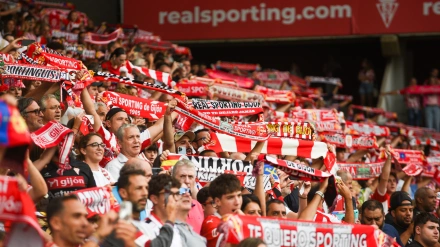 La afición del Sporting en El Molinón