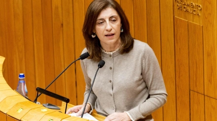 Ángeles Vázquez este miércoles en el Parlamento de Galicia