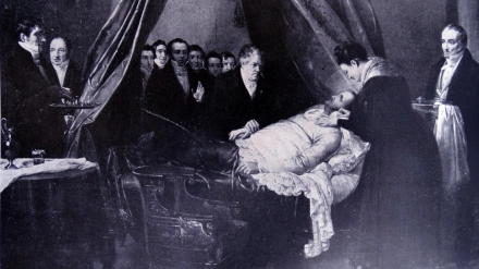 Grabado que representa la muerte de Fernando VII de España