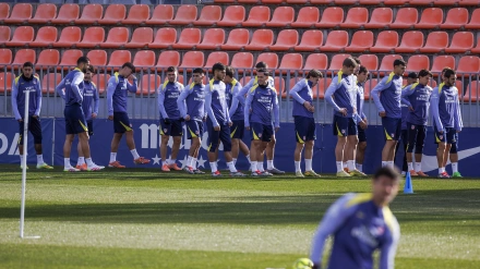 Imagen de los jugadores del Atlético de Madrid en un entrenamiento