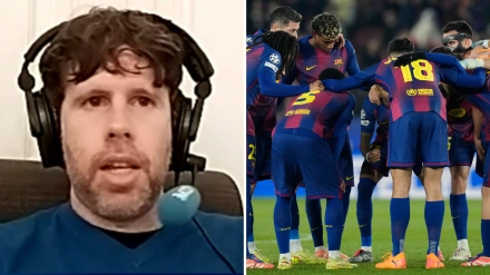 Dani Senabre y los jugadores del Barcelona