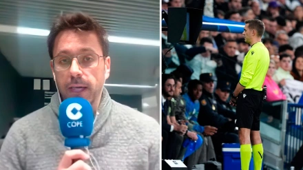 Roberto Morales y el árbitro francés Clémént Turpin