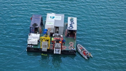 Vista de la plataforma de los trabajos de desagüe