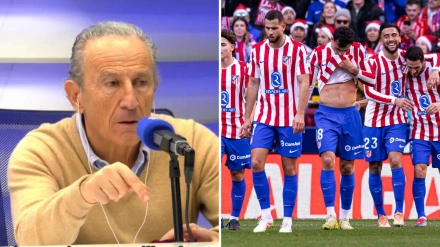 Petón y los jugadores del Atleti