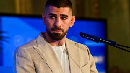 Ilia Topuria, en un acto