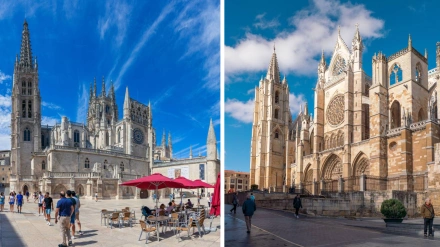 Imagen de las catedrales de Burgos y de León