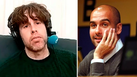 Dani Senabre, y Pep Guardiola, durante su etapa como entrenador del Barcelona