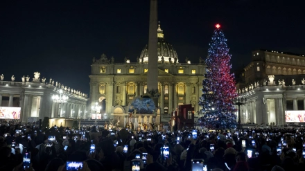 Inauguración del Belén en la Plaza de San Pedro,Ciudad del Vaticano, el 15 de diciembre de 2025
