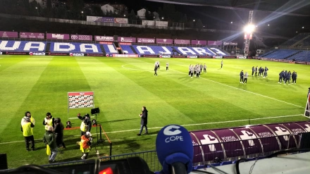 Micrófono de Tiempo de Juego en el Pedro Escartín, estadio del Guadalajara