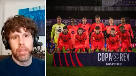 Dani Senabre y el once del Barcelona