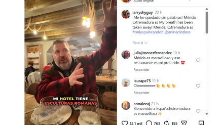 Larry Shy, el americano viral que ama España, se rinde al encanto de Mérida