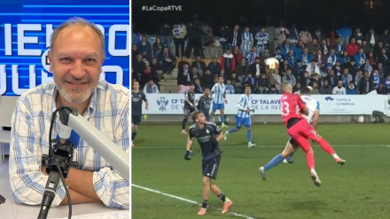 Pedro Martín analiza el posible penalti no pitado a Lunin en el Talavera-Real Madrid