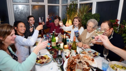EEP567 EEP567 Family enjoy Christmas dinner with all the generations.