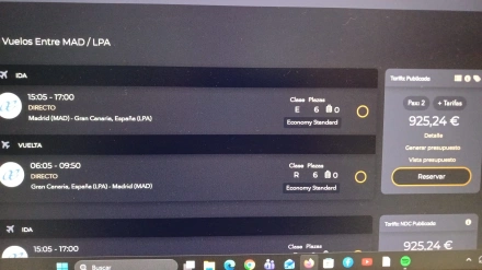 Precio de un billete de avión para viajar a Canarias en Navidad