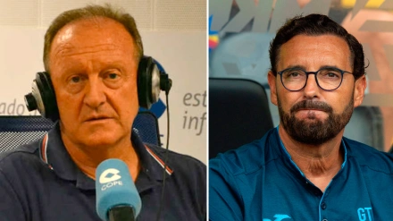 Luis Ángel Duque y Pepe Bordalás, entrenador del Getafe