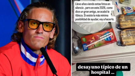 Marcos Llorente carga, en sus redes sociales, contra la alimentación en los hospitales