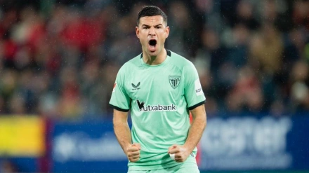 Guruzeta celebra su gol en el Osasuna-Athletic