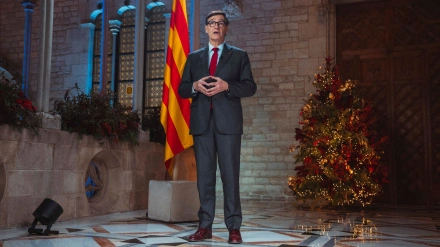 El presidente de la Generalitat, Salvador Illa, durante su discurso navideño