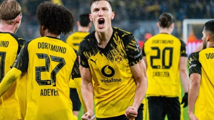 Schlotterbeck, celebrando un gol con el Dortmund